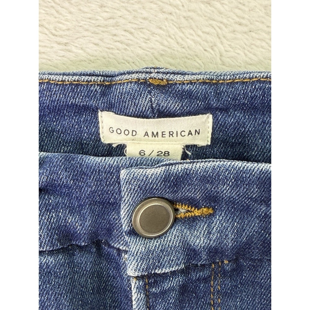 Good American Jeans Womens 6/28 Blue High Rise Good Legs Mini Crop Bootcut - Picture 7 of 9